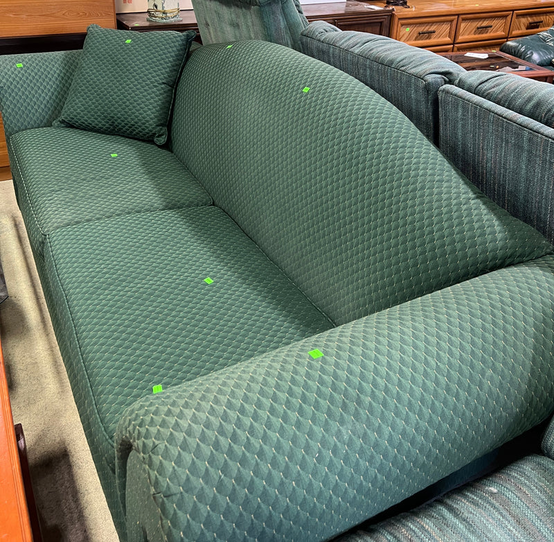Modern Textured Upholstered Sofa with Matching Accent Pillows