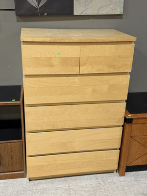 Modern Light Wood 6-Drawer Dresser