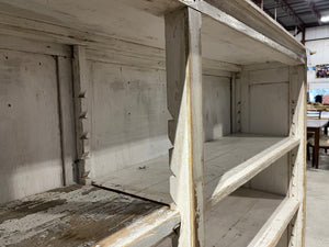 Antique French Provincial Bookcase – Distressed White Finish