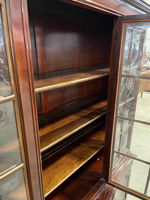 Antique Mahogany Bubble Glass Buffet & Hutch