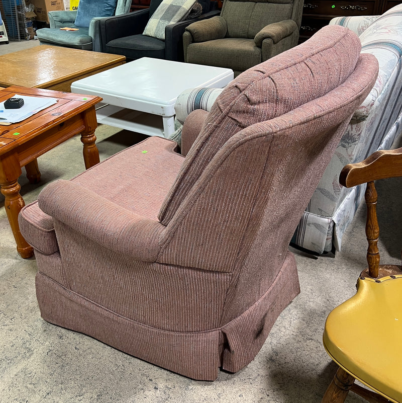 Vintage Tufted Recliner Chair – Pink Upholstered Accent Armchair