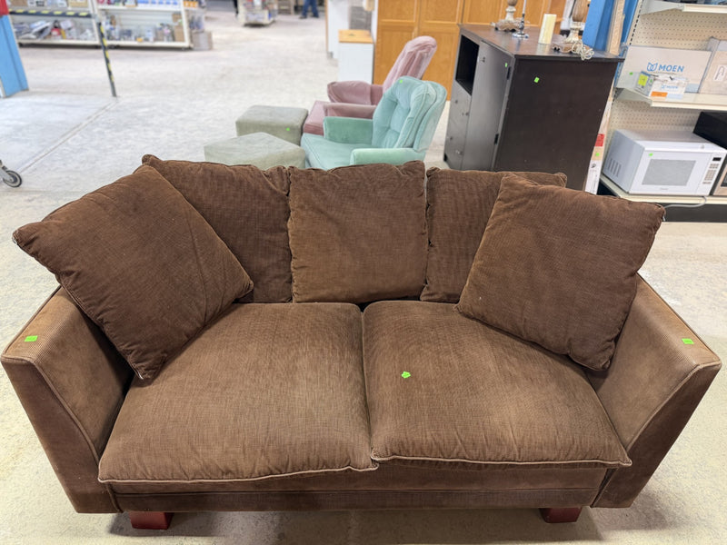 Modern Brown Corduroy Loveseat
