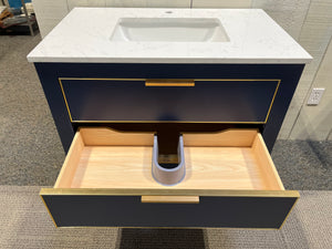 Blue and Gold Artificial Marble Top Vanity