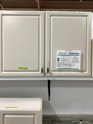 Cream Caesar Kitchen Includes Wall Stove, Stovetop, Sink and Counters