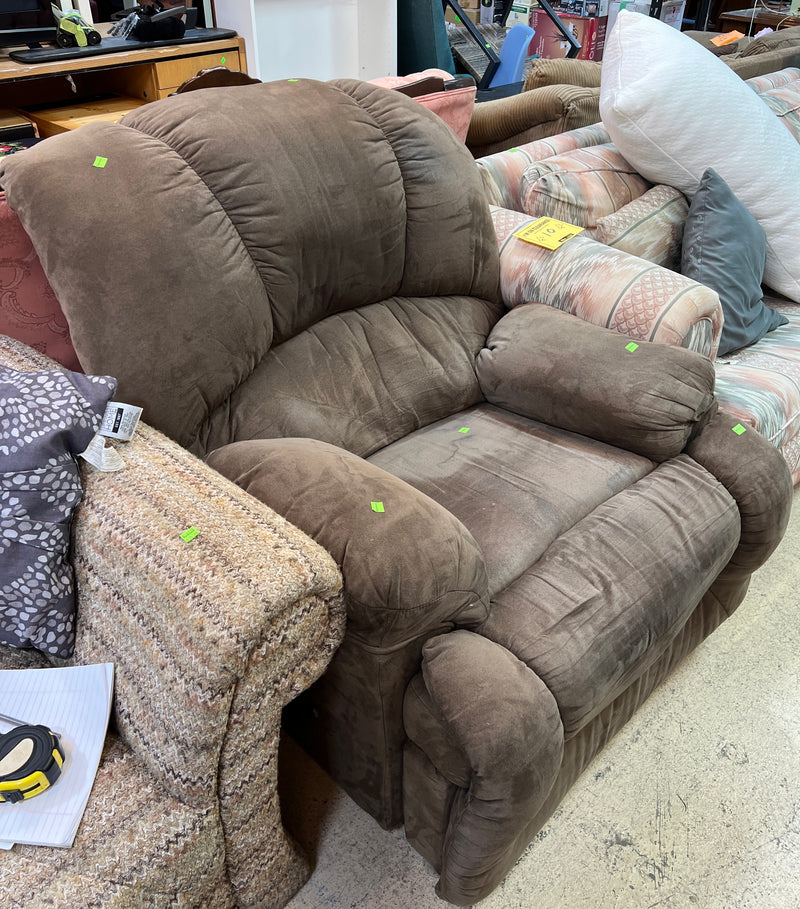 Chocolate Brown Plush Manual Rocker Recliner