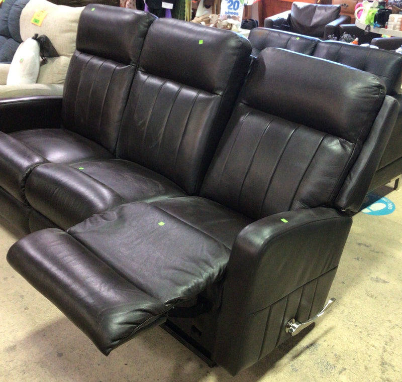 Dark Brown Leather 3-Seater La-Z-Boy Recliner