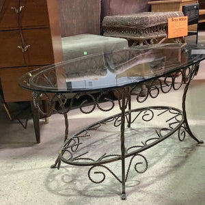 Elliptical Glass Coffee Table