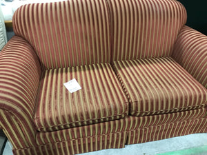 Red & Gold Patterned Loveseat