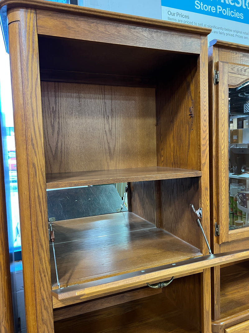 Vintage Flip-Down Bar & Display Hutch
