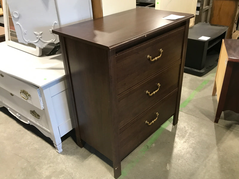 Short 3 Drawer Brown Dresser