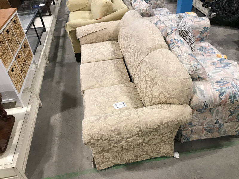 Cream patterned 3-seater couch