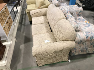 Cream patterned 3-seater couch