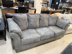 Grey 3-Seater Sofa with Matching Ottoman