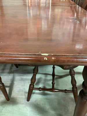 Solid Maple Table with 8 Windsor Style Chairs