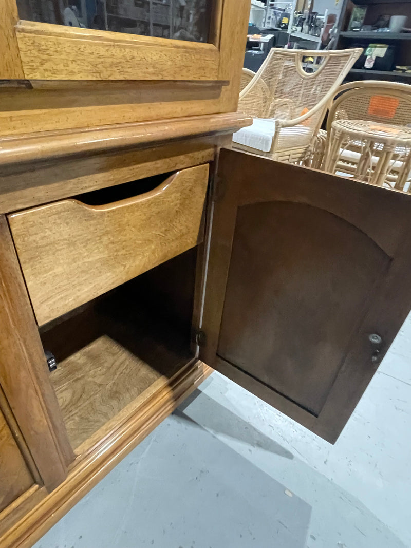 Vintage Wooden Hutch and Buffet Cabinet