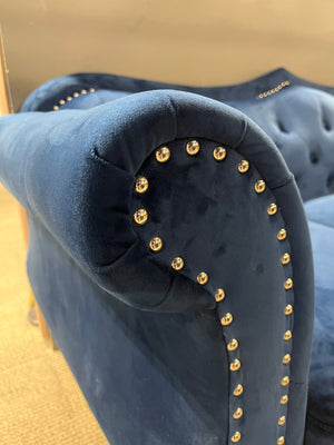 Royal Blue Velvet Tufted Sofa