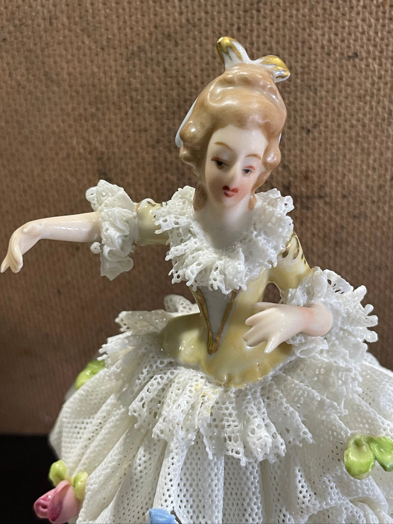Dresden Lace Porcelain Figurine.