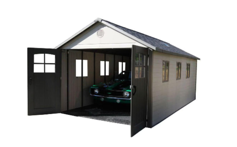 Outdoor Storage Shed with Tri-Fold Doors