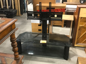 Glass TV Stand With Built-In TV Mount