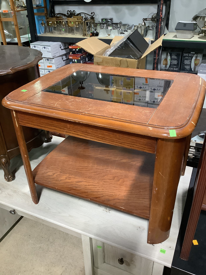 Glass Insert MCM Side Table