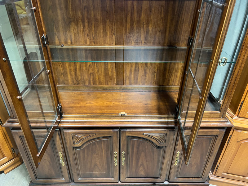Dark Wooden China Cabinet and Hutch