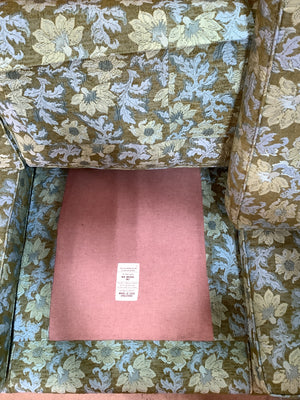 Green Floral Vintage Mid Century Couch