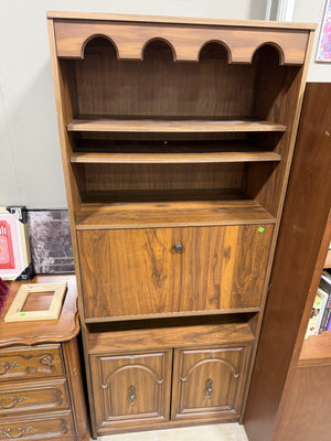 Classic Wood Arched Bookcase & Storage Cabinet
