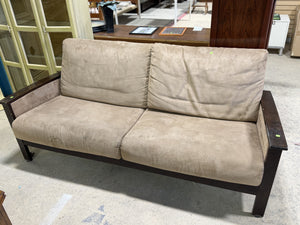 Modern Wood Frame Sofa with Plush Cushions