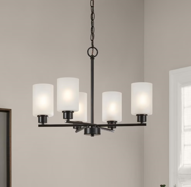 Bel Air Lighting 5-Light Black Hanging Chandelier