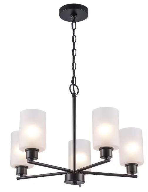 Bel Air Lighting 5-Light Black Hanging Chandelier