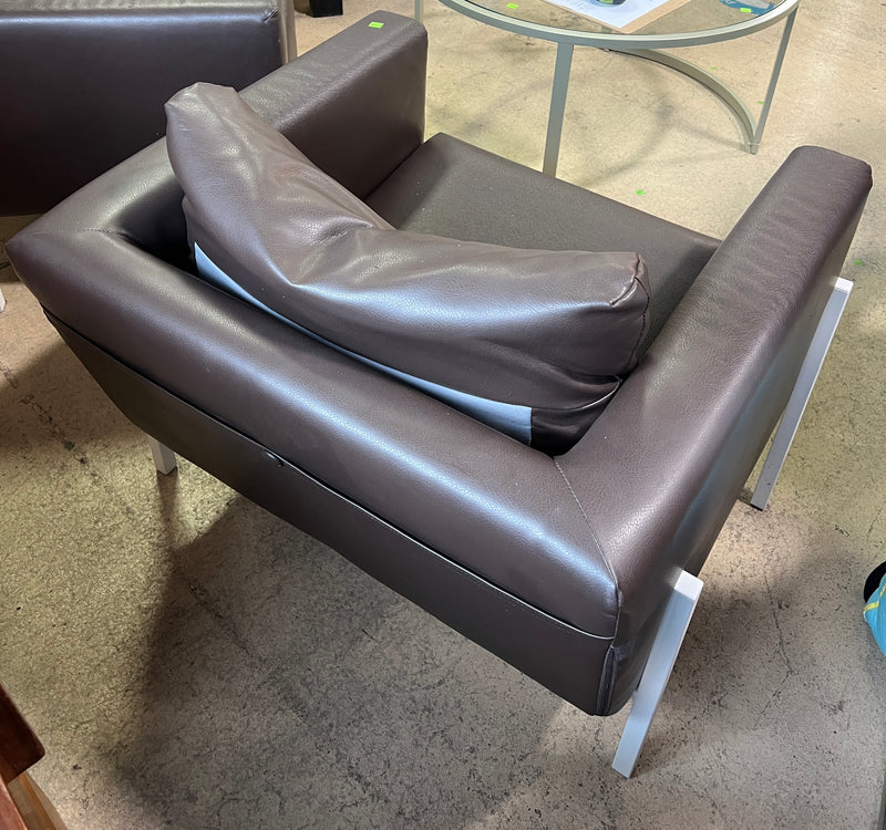 Espresso Cubic Armchair with Metal Legs