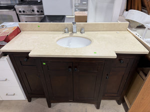 Elegant Bathroom Vanity with Stone Countertop & Integrated Sink