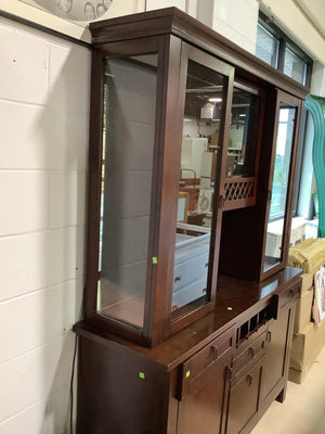 Cherry Finish Mahogany Hutch