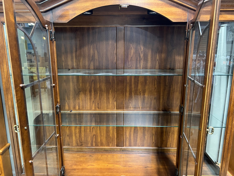 Dark Wooden China Cabinet and Hutch