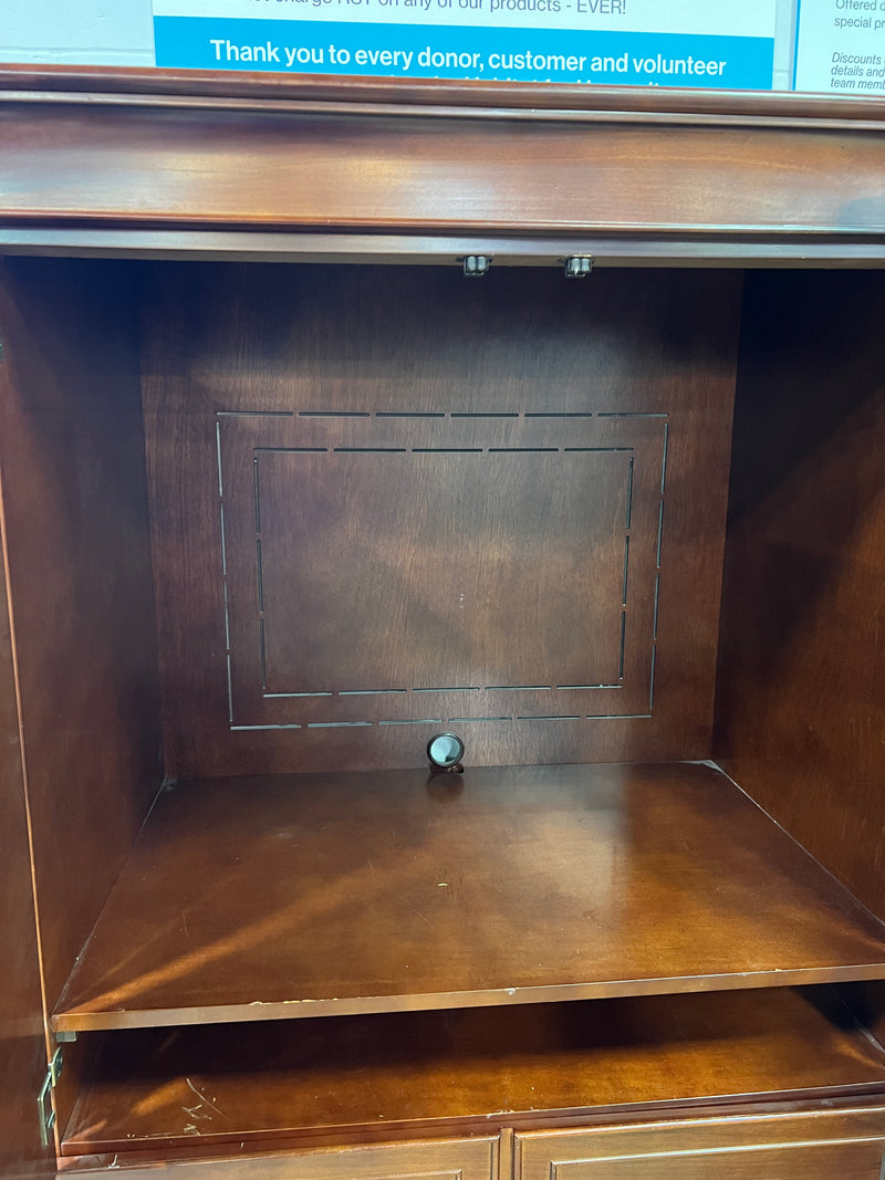 Traditional Dark Wood Armoire Wardrobe with 4-Drawer Chest