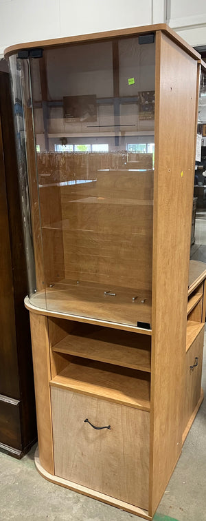 Wood & Glass Display Cabinet with Storage