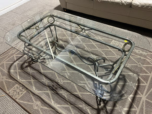Glass & Wrought Iron Coffee Table