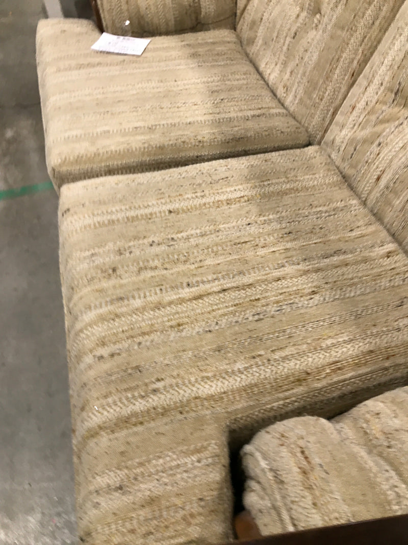 Beige Striped Haven Love-Seat Sofa