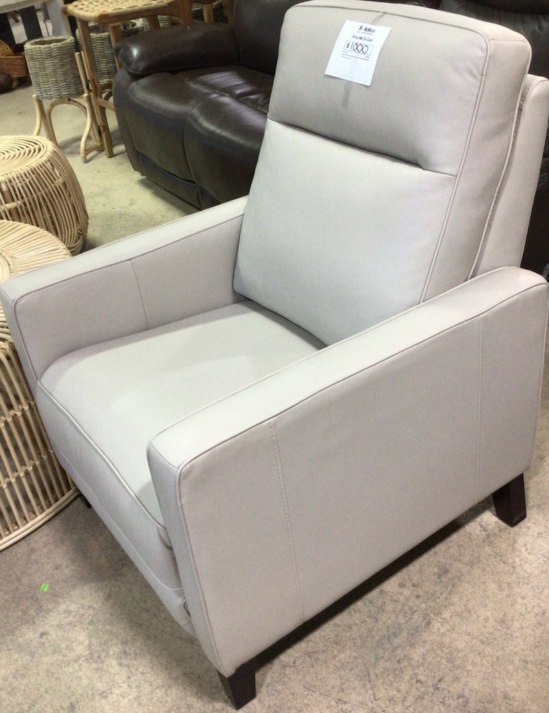 Beige Leather Armchair Recliner