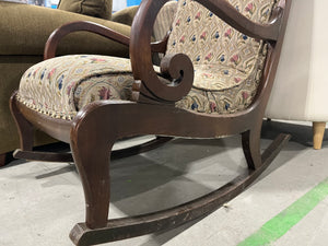 Floral Rocking Chair w/ Bentwood Frame