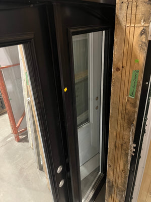 Modern Black Entry Door with Full-Length Glass Insert
