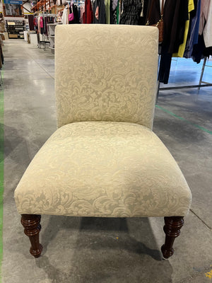 Cream Brocade Custom Slipper Chair