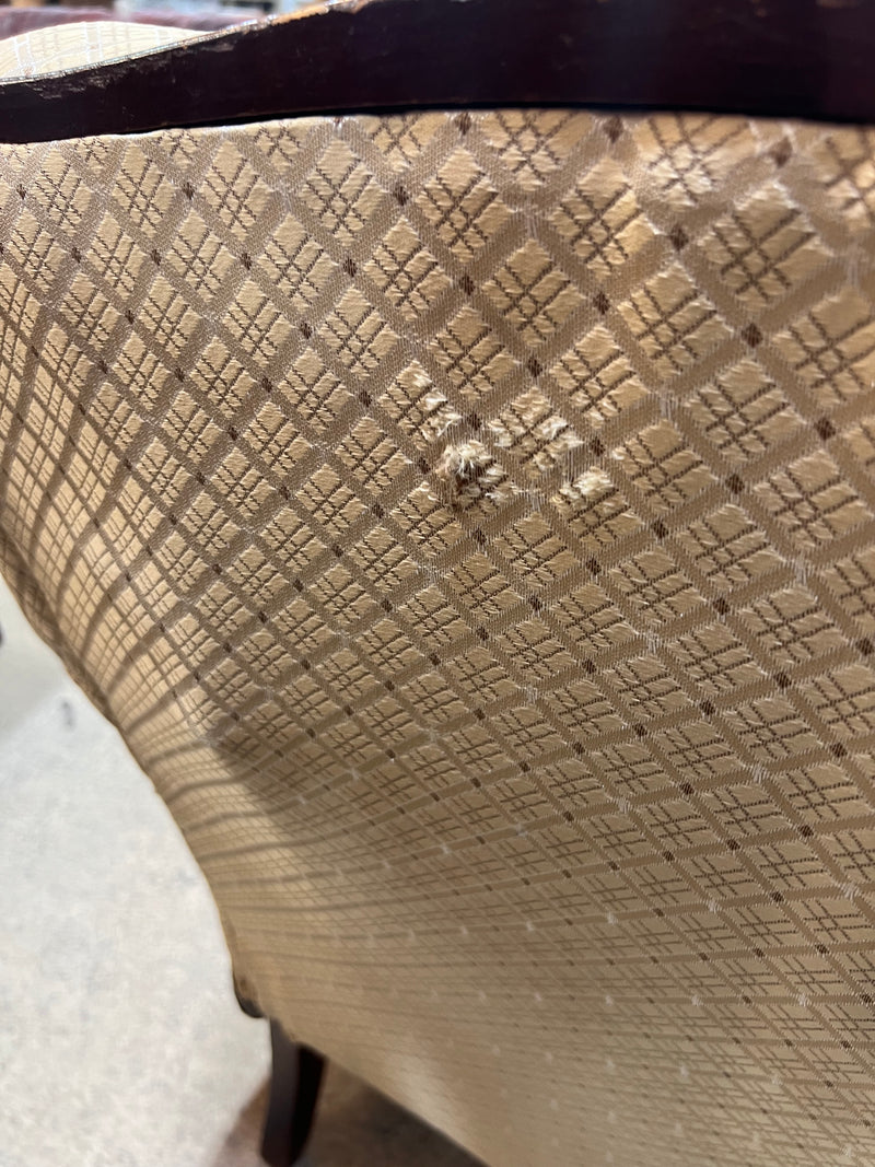 Vintage Beige Wingback Accent Armchair