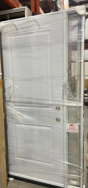 Prehung Durable Steel Entry Door with Left-Side Glass Panel