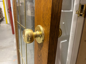 15-Panel Wooden Door with Gold Trim