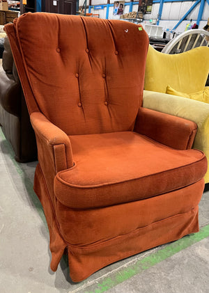 Vintage Rust Orange Tufted Armchair