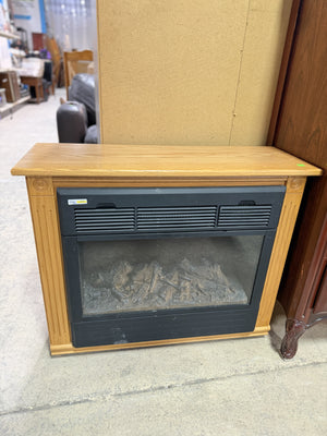 Heat Surge Amish-Crafted Rolling Electric Fireplace - Solid Oak Mantle