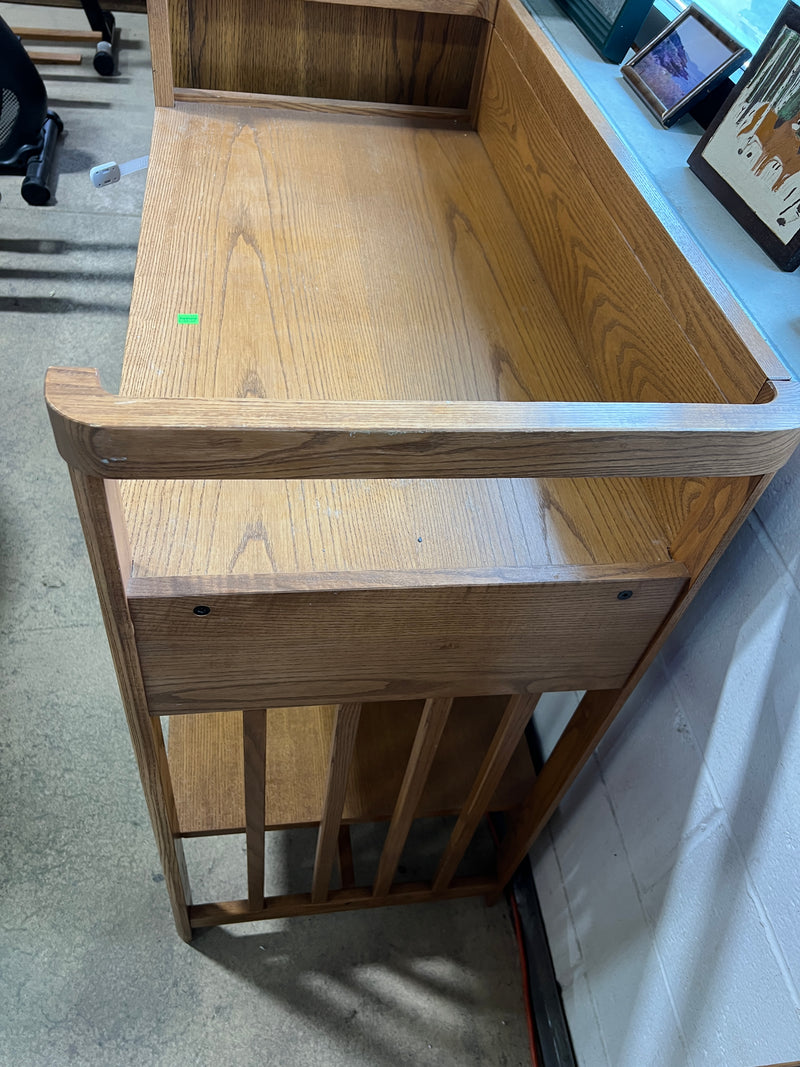 Wood Changing Table with Golden Oak Finish