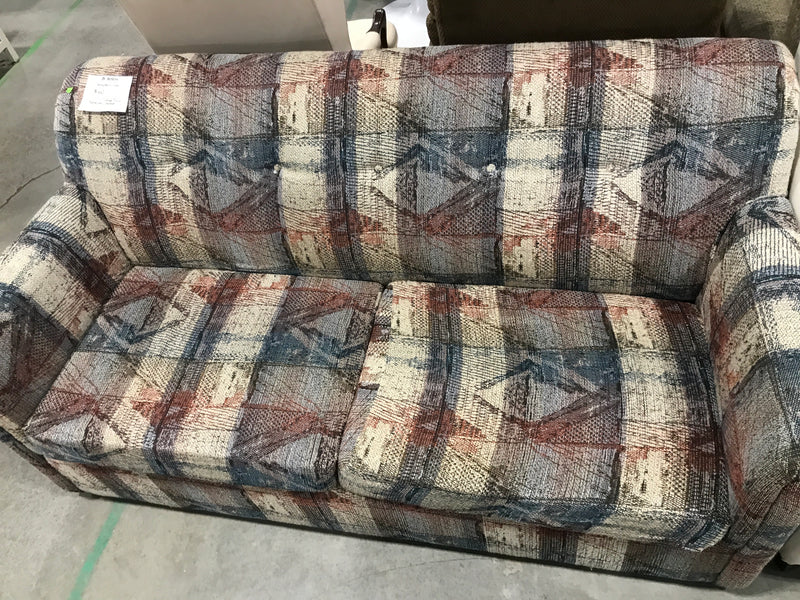 Vintage Plaid Patterned Loveseat