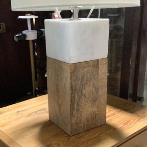 Marble and Wood Table Lamp